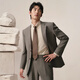 Костюм Gillomon Men's Business Casual High-End Sense Формальный украшение шампанского цветовой жених свадебный костюм костюма песчаная керамика коричневая [топ + брюки + рубашка + галстук] 48