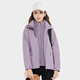 Simboo冲锋衣女男加厚三合一防风保暖外套加绒可拆卸登山滑雪户外衣服 12805紫色-女 2XL