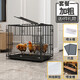 Yuhualuo Chicken Cage Household Small Large Extra Large Chicken Cage Automatic Manure Cleaning Duck Goose Poultry Folding Breeding Cage Chicken Coop Bold Black (Package 1) 52*35*42cm for 1 chicken