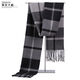 Bijinger men's handkerchief scarf for middle-aged and elderly men autumn and winter warm scarf long thickened high-end imitation sheep fashion black gray (large grid)