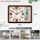 Compas table clock living room clock desk clock quartz clock clock modern calendar temperature bedside clock 3001 imitation wood 26cm