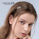Cercoo Cercoo/Cercoo Daisy Qinghuan Series Headband French Rhinestone Pearl Hairpin Female Temperament Super Fairy Headband Women Blue