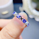 Yadige simple tanzanite micro-paved pearl ring silver living mouth color treasure light luxury fashionable birthday gift for wife and girlfriend 925 silver and white gold