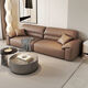 Italian minimalist cowhide sofa genuine leather home modern simple sofa large and small apartment leather art sofa living room straight row selected anti-fouling cat scratch leather 1.25m single seat multi-color optional