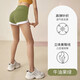 KEJIMITAO Peach Butt Sports Shorts Women's Summer High Waist Hip Lifting Yoga Fitness Pants Running Pilates Training Three-Point Pants Avocado Green XL