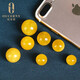 OUCERNY natural beeswax loose beads, amber full of honey, chicken fat, yellow old-shaped round beads with beads, Buddhist beads, cultural toy bracelets, accessories beads, single 8mm+ (high-quality elastic cord + lead)