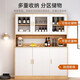 Jiyouai sideboard wine cabinet modern minimalist sideboard living room wall high cabinet multi-functional household large capacity storage cabinet upgraded solid wood particle board transparent cabinet door sky gray 80*34*182cm