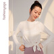 Fansheng Yoga Wooden Fairy Long Sleeve Breathable Sports Pilates Fitness Clothes Blouse F12371 Courtyard White No Breast Pad M