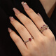 COASZE 0.82ct ruby ring set, palace retro style, Chinese Valentine's Day gift for girlfriend and wife, custom engraving