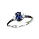 DL 1998 Tanzanite sapphire 50 points blue women's ring, thin fashionable silver Korean style jewelry, personalized with diamonds, silver live mouth (main stone 4X6mm) C0