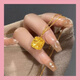 Menbin Lao Fenghuang Gold Store 9999 pure gold covered silver brushed sugar cube pendant yellow I gold necklace women's pendant clavicle chain brilliant A model one about 0.29 + gift box