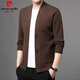 Pierre Cardin Brand Woll gestrickt Strickjacken Herren Frühling und Herbst Neue Stil Herrengeschäft Casual Outerweat Sweater Großgröße Top Herren Kleidung Kamel 8128 175/xl