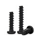 Jinchao PB hard iron carbon steel black round head cross flat tail self-tapping screw pan head small screw M1-M3M5mm M3*14 (200 pieces)