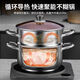 Jingyan stainless steel steamer two-layer steamer soup pot hot pot integrated steamer steamer steamed buns steamed buns induction cooker gas pot double-layer multi-functional steamer extra thick 24cm food grade stainless steel丨energy-concentrated bottom does not pick up the stove