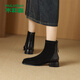 Mulinsen Frauenstiefel schlanke und erhöhte Modestiefel zurück Reißverschluss Frauen Martin Boots klassische vielseitige Kurzstiefel schwarz 35