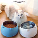 Cat bowl pet heating bowl protects cervical spine 304 stainless steel food bowl rice bowl cat bowl cat food bowl for cats Nordic green with heating function temperature 030 adjustable