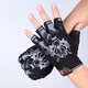 Shengdanmei winter half-finger fitness gloves men's dumbbell equipment driving training sun protection anti-skid finger leakage half-cut breathable thin protective sports mountaineering cycling autumn and winter fishing outdoor tactical gloves black one size