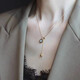 Chi Xing plated 18K gold color Roman tassel necklace for women, plated AU750 rose gold clavicle chain to give girlfriend a high-end gift