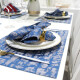 Heting Home Placemat Cloth Nordic Hotel Western Placemat Household Red Bowl Mat Plate Insulation Mat Light Luxury Dinner Plate Mat Anti-scalding Anti-slip New Chinese Style Fabric Placemat Placemat Cloth High-end Table Mat Qiusi-Sapphire Blue Placemat 1 piece (32*45CM, )