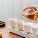 Gold inlaid jade travel tea set, mutton-fat jade porcelain household ceramic white porcelain with tea tray and bowl set, gift Kung Fu tea set, Leshui mutton-fat jade porcelain set