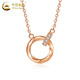CHINA GOLD Möbius strip 18K gold necklace for women rose gold pendant diamond set chain Valentine's Day birthday gift for girlfriend 18K gold Möbius strip necklace rose gift box