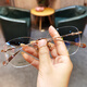 JIANDAN (JIANDAN) glasses frame myopia can match the degree of men and women pure titanium ultra-light frame punched hole frame for business travel students learning [frame] 695 silver 1.67 (300-500 degrees) Wanxin anti-blue light