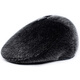 GLO-STORY peaked cap men's autumn and winter old man's hat imitation mink fur beret forward middle-aged and elderly hat MMZ934088