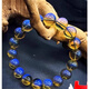 Fat Donglai same style blue amber bracelet 8A water purified round beads gold amber simulation amber bracelet 108 beads for men and women blue amber bracelet + gift box 8mm blue amber bracelet