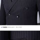 Pierre Cardin Suit Men's Business Casual Double-breasted Professional Formal Small Suit Men's Striped Groom's Wedding Groomsmen's Dress Black 1881 (Suit+Trousers) Anti-wrinkle 3XL/190 (165-180Jin Jin equals 0.5kg)