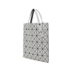 ISSEY MIYAKE's new men's/women's unisex model glossy/matte six-lattice portable shoulder tote bag shopping bag men's bag women's bag BB38 AG683 11 light gray