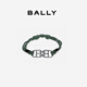 BALLY Men's Cowhide B Buckle Logo Fashion Braided Bracelet 6303613 Dark Green New Year's Valentine's Day Gift