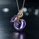 Avani 18K rose gold diamond pendant women's lucky bag money bag necklace colored gold pendant colored gemstone clavicle chain 18K gold diamond amethyst pendant rose gold