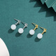 Enchanting Cat S925 Sterling Silver Hetian Jade Earrings for Women 2025 New Earrings for Women Birthday Gifts for Girls Practical and Advanced Gold Pair (with Rose Gift Box)