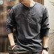 Le Xin trendy high-end retro long-sleeved T-shirt men's autumn loose large size pure cotton tough guy casual Henry collar bottoming shirt Jinji XL 145-160Jin Jin is equal to 0.5 kg