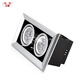 Boling led bold light spotlight single head two heads three heads 5w7W12w15W black embedded opening square grille spotlight three heads 36w opening 40*14cm positive white light 6000K