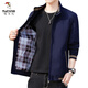 Woodpecker Brand Men's Clothing 2025 New Men's Jacket Pure Cotton Spring and Autumn Top Casual Stand Collar Jacket Men's Outerwear Black XL