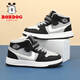 BOBDOG children's shoes warm high-top sneakers winter boys' velvet children's sports shoes 106525103 black/sky gray 37