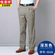恒源祥纯棉双褶春款男裤爸爸装裤子中老年人男士休闲裤高腰宽松薄款长裤 【春夏款】深灰 6626-8 36 【腰围】2尺8