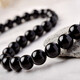 Weicheng natural black agate beads loose beads diy handmade beaded woven crystal bracelet bracelet jewelry accessories material 7a selected black agate 4mm 10 pieces