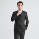 HAIPAIHAOYU suit men's double-breasted business formal wear waffle neckline slim suit professional suit banquet dress double slit 9902 black 175A