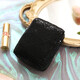 ToMill Portable Cosmetic Bag Women's Portable Storage Bag Clutch Bag Exquisite Small Bag Large Capacity Lipstick Bag Menstrual Bag Evening Bag Modern Girl-Black