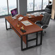 Rusen Office Boss Desk Manager Desk Leadership Office Desk and Chair Combination Modern Simple Single Computer Desk Black Frame + Golden Oak Color 160*60 Table + Side Cabinet