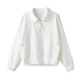 雲上生活【海川卫衣】肌理感翻领半拉链短款卫衣2024春秋上衣女V9214X 白色 S