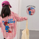 Tutu Elephant Girls' Shirt Retro Plaid Children's Long-Sleeved Shirt 2026 Spring and Autumn New Middle and Large Children's Cartoon Jacket Top Pink 140