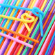Mengting disposable straws individually packaged bendable plastic children's food grade art straws 100 pieces