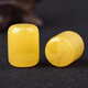 Guanpu Pavilion Fat Dong Lai's same style beeswax bucket beads single natural chicken fat yellow and white nectar old wax old type beads pier button button article old beeswax 10x8mm old type beads one