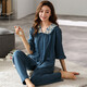 
Banxinle pajamas (Banxinle) women's summer quarter-sleeved trousers mother summer pure cotton thin middle-aged plus size cardigan home clothing set YDL-9905# Women's L/165