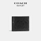 Coach Outlet Men's Classic Logo Leather Tres en una billetera Tres en uno Negro