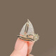 Proud Deer Small Sailing Brooch, High-end Men and Women Temperament Badge, Smooth Sailing Pin, Anti-leak Buckle, Suit Corsage Accessories, Riding the Wind and Waves, Sailing Brooch, Gift Box