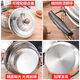 Rice steamer, stainless steel small steamer, one layer, single layer, household rice steamer, steamer, soup, water-proof, dual-purpose, extra thick type (suitable for 2-3 people) 24cm